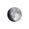 Zunehmender Mond mit Horizont