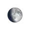 Zunehmender Mond mit Horizont