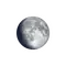 Zunehmender Mond mit Horizont