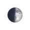 Zunehmende Sichel mit Horizont