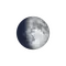 Zunehmender Mond mit Horizont