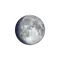 Zunehmender Mond mit Horizont
