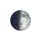 Zunehmende Sichel mit Horizont