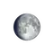 Zunehmender Mond mit Horizont