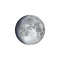 Zunehmender Mond mit Horizont