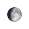 Zunehmender Mond mit Horizont