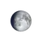 Zunehmender Mond mit Horizont