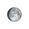 Zunehmender Mond mit Horizont