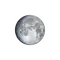 Zunehmender Mond mit Horizont