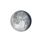 Abnehmender Mond mit Horizont