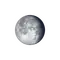 Abnehmender Mond mit Horizont