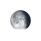 Abnehmender Mond mit Horizont