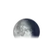 Abnehmender Mond mit Horizont