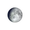 Zunehmender Mond mit Horizont