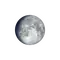 Zunehmender Mond mit Horizont
