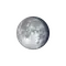 Abnehmender Mond mit Horizont