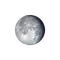 Abnehmender Mond mit Horizont