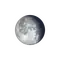 Abnehmender Mond mit Horizont