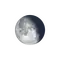 Abnehmender Mond mit Horizont