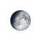 Zunehmender Mond mit Horizont