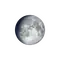 Zunehmender Mond mit Horizont