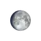Zunehmender Mond mit Horizont