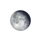 Abnehmender Mond mit Horizont