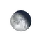 Abnehmender Mond mit Horizont