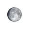 Zunehmender Mond mit Horizont