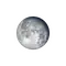 Abnehmender Mond mit Horizont