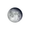 Abnehmender Mond mit Horizont