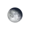 Abnehmender Mond mit Horizont