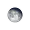 Abnehmender Mond mit Horizont