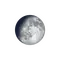 Zunehmender Mond mit Horizont