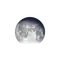 Abnehmender Mond mit Horizont