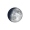 Zunehmender Mond mit Horizont