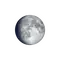 Zunehmender Mond mit Horizont