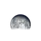 Abnehmender Mond mit Horizont