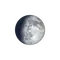 Zunehmender Mond mit Horizont