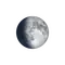 Zunehmender Mond mit Horizont