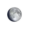 Zunehmender Mond mit Horizont