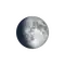Zunehmender Mond mit Horizont