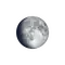Zunehmender Mond mit Horizont