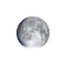 Zunehmender Mond mit Horizont