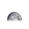 Zunehmender Mond mit Horizont