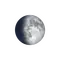 Zunehmender Mond mit Horizont