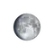 Zunehmender Mond mit Horizont
