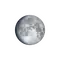 Zunehmender Mond mit Horizont