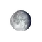 Abnehmender Mond mit Horizont