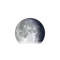 Abnehmender Mond mit Horizont